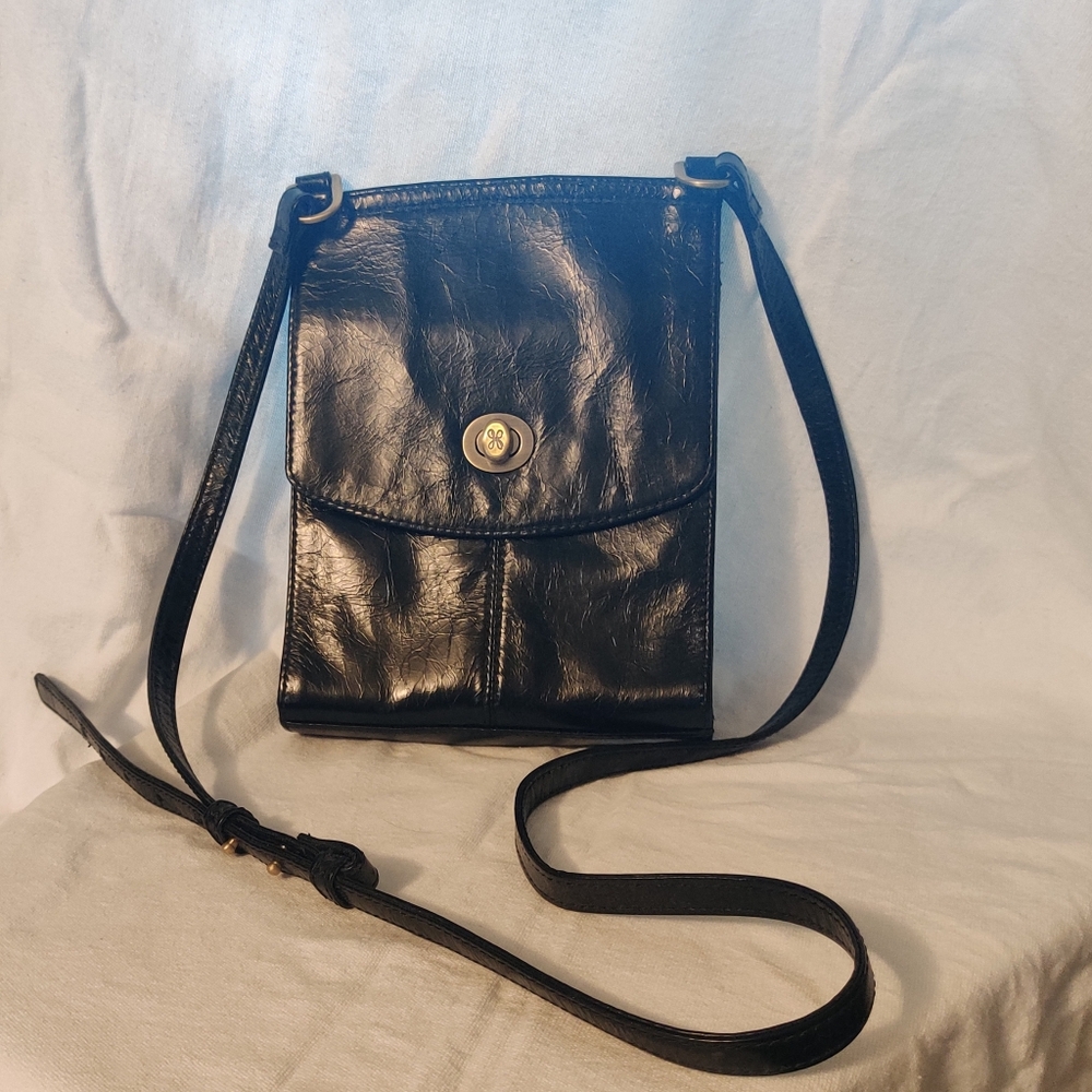 Hobo Black Leather Crossbody Bag